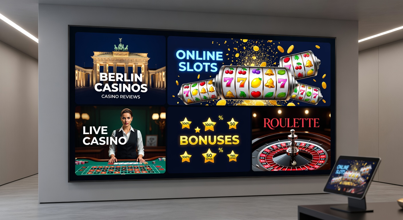Smartphone mit Live-Blackjack-App, Berliner Skyline im Hintergrund, Chips und Karten auf dem Screen