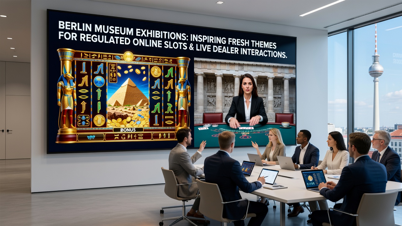 Live-Dealer-Studio mit Berliner Museumsmotiven und interaktiven Hintergründen