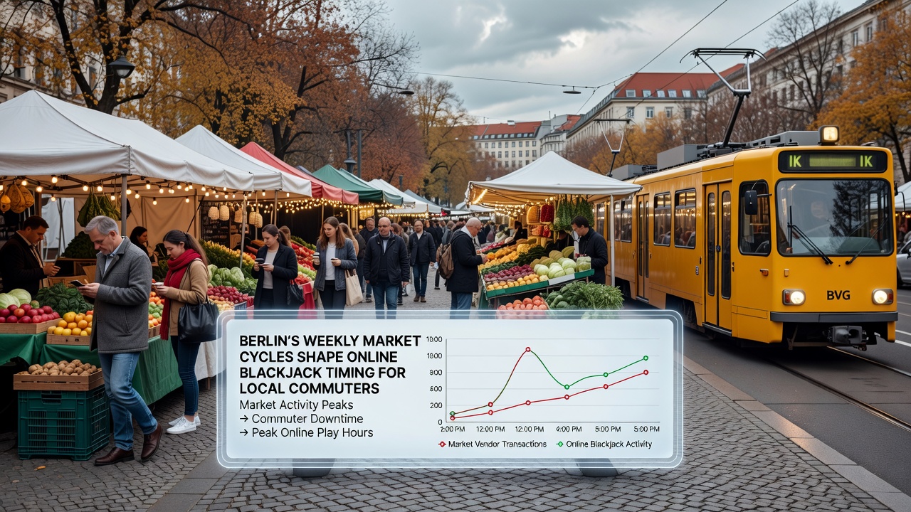 Pendler am Berliner Wochenmarkt mit Smartphones während der Wartezeit an einer Haltestelle