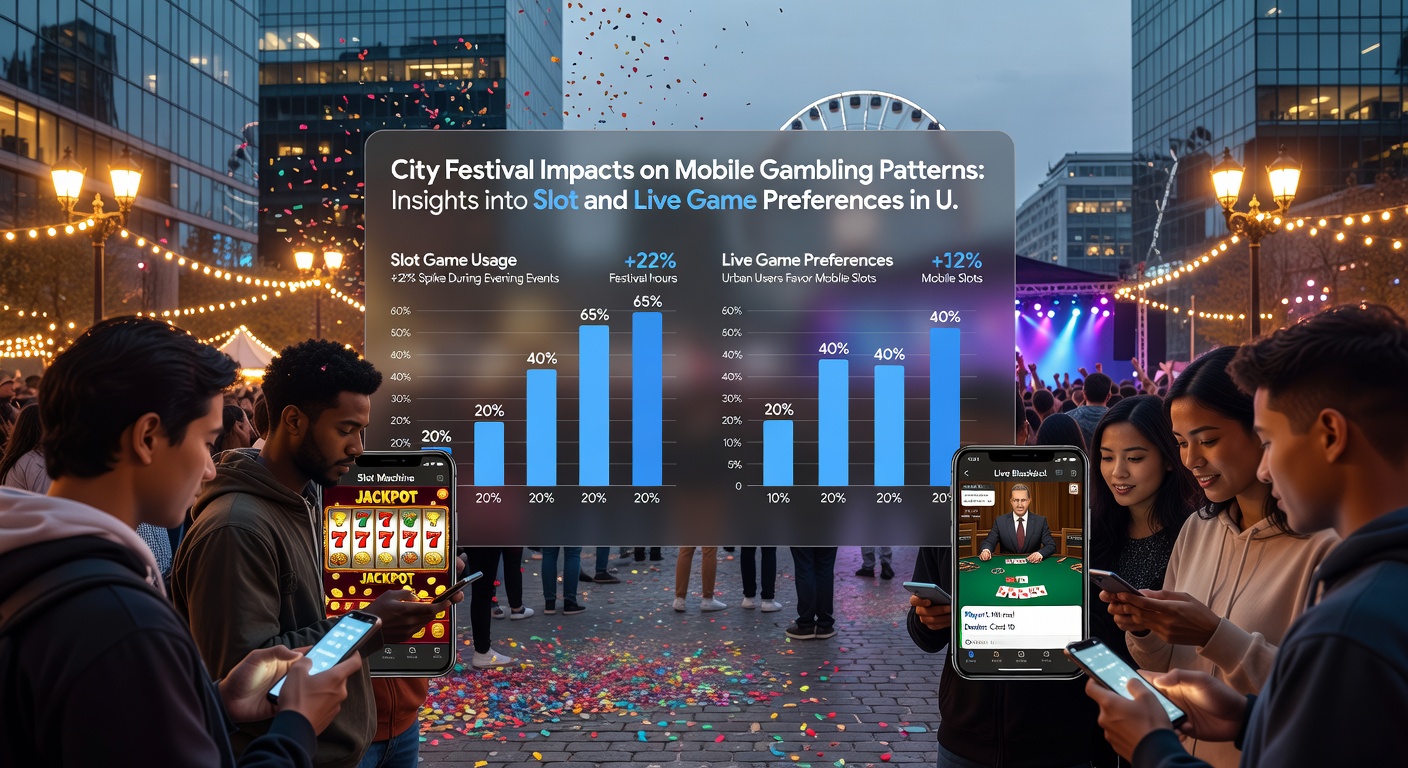 Mobile Geräte und Glücksspiel-Apps während eines deutschen Stadtfests
