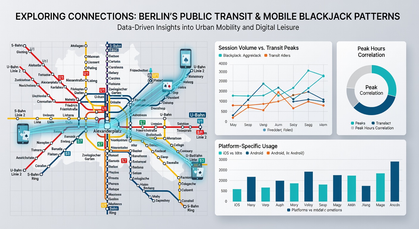 Mobile Geräte in Berliner S-Bahn mit Blackjack App Oberfläche