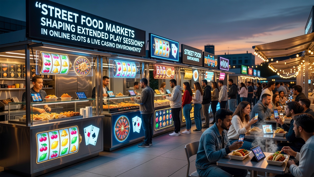Mobile Geräte und Street-Food-Atmosphäre in Spielkontexten