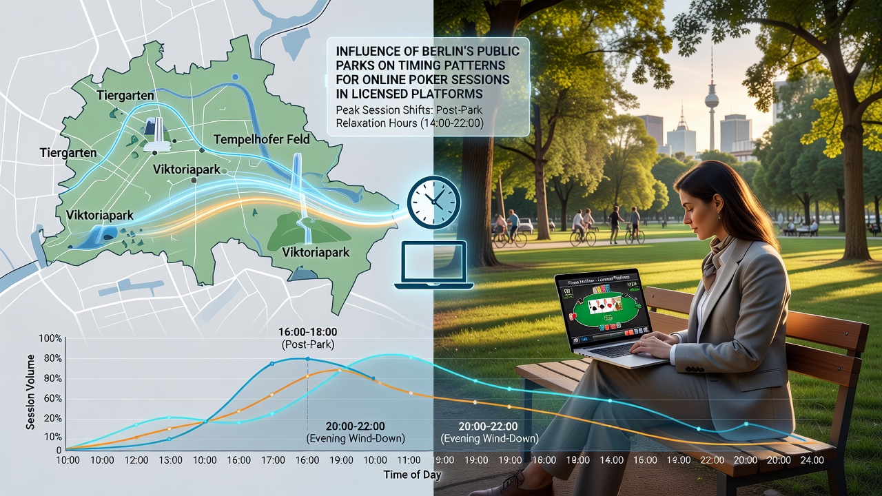 Gruppen von Menschen in einem Berliner Park bei Sonnenuntergang, die auf die Verbindung zwischen Freizeit im Freien und späteren digitalen Aktivitäten hinweisen