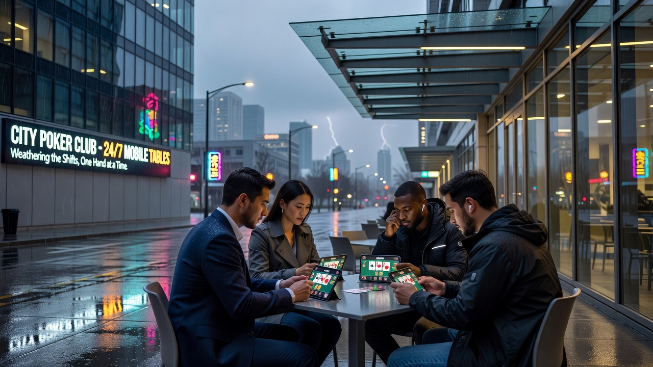 Mobile Poker-Sessions während Wetterumschwüngen